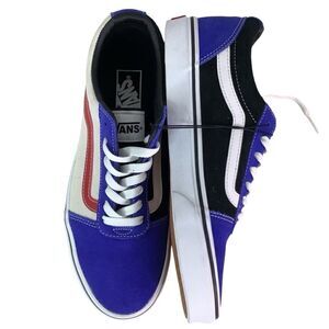 New! VANS WARD SKATE SHOES Rally Suede Blu/Wt/Blk Lace Tie Low Top Men Sz 8.5